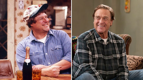 Two images of Dan Connor from Roseanne and The Connors.