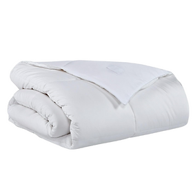 Cooling Eucalyptus Comforter in white for dorm room bed.