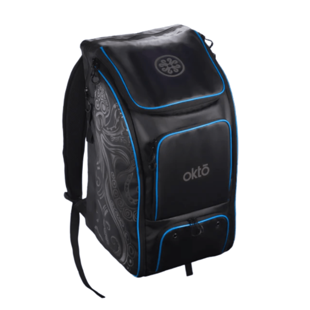A sleek, premium backpack from okto with dedicated paddle sleeves, a structured ball pocket, functional compartments, and a travel-ready build designed for the modern pickleball player.