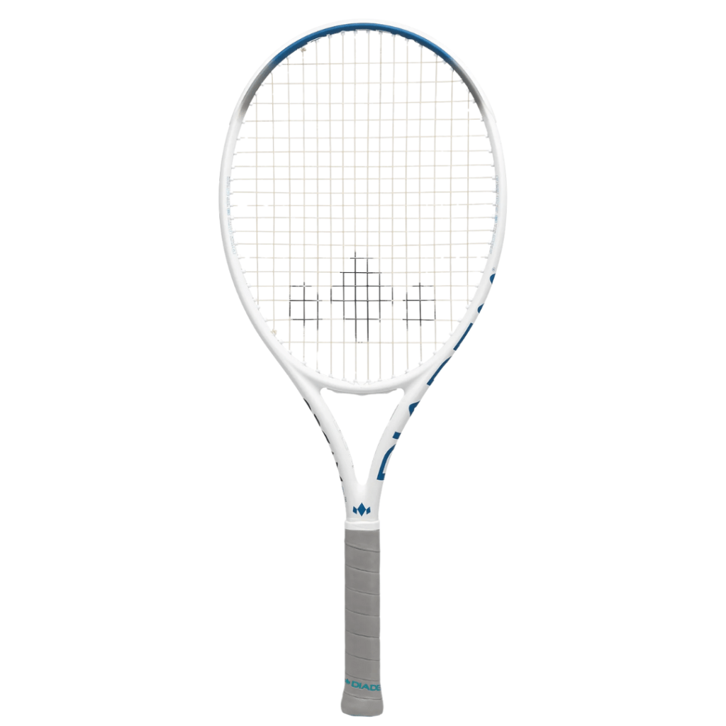 A Diadem pickleball racket with an oversized 105–110 sq. in. head, designed for players who want a blend of responsiveness and modern style.