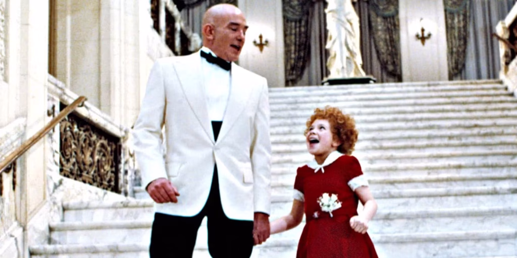 Daddy Warbucks and Annie.